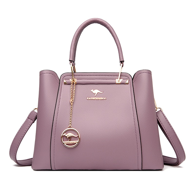 Women's Classic Leather Handbag - Aussie