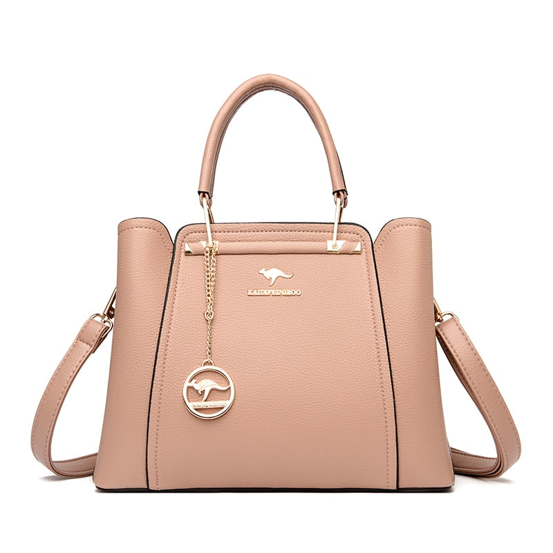 Women's Classic Leather Handbag - Aussie