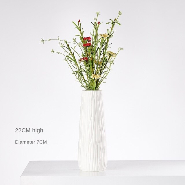 Modern Minimalist White Hemp Rope Ceramic Vases