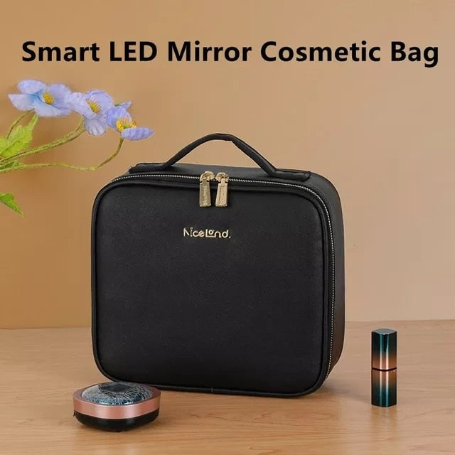 Smart LED Light Cosmetic Case with Mirror