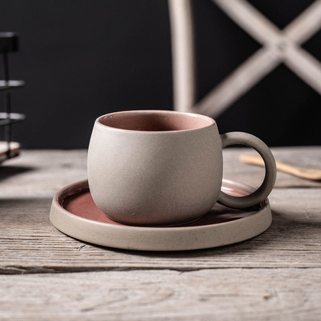 Ceramic Coffee Mug & Saucer