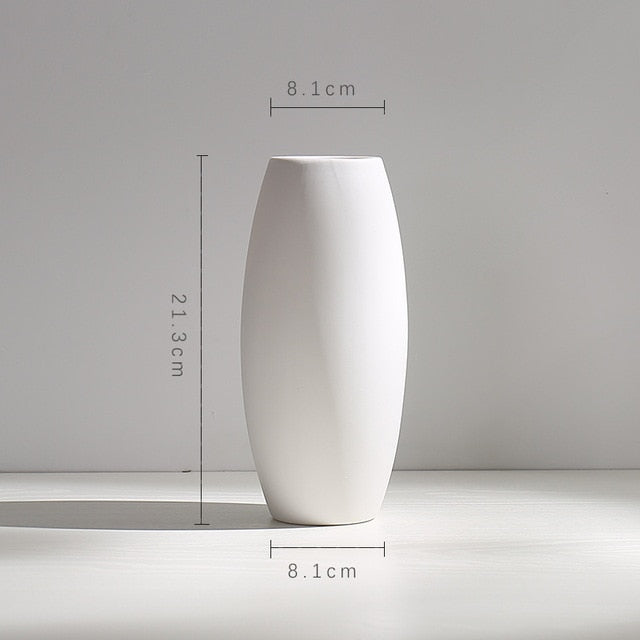 Modern Minimalist White Hemp Rope Ceramic Vases