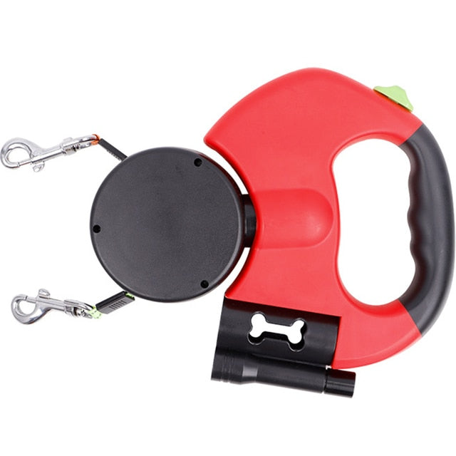 Automatic Dual Retractable Dog Leash.