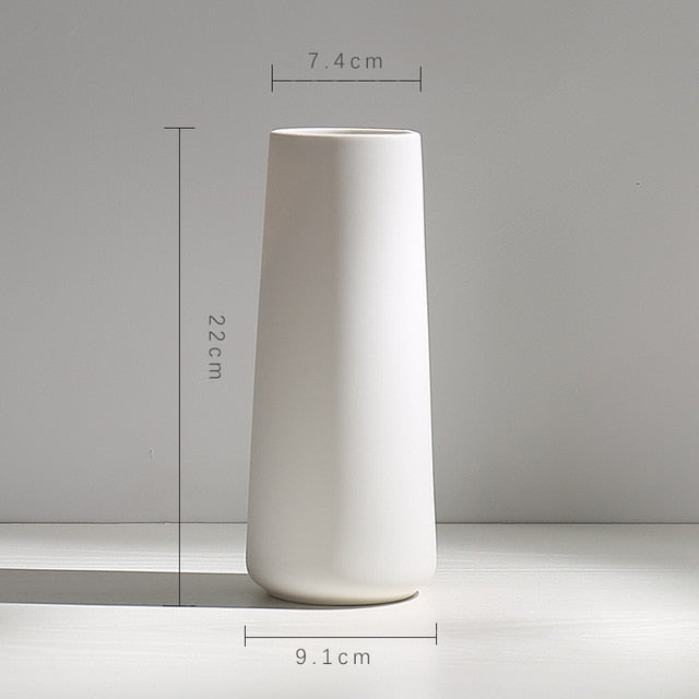 Modern Minimalist White Hemp Rope Ceramic Vases