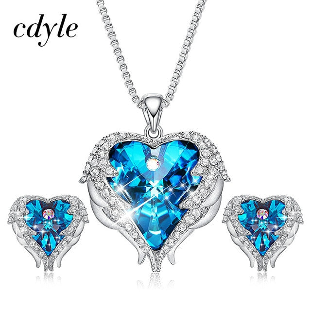 Cdyle Crystal Angel Wings Necklace