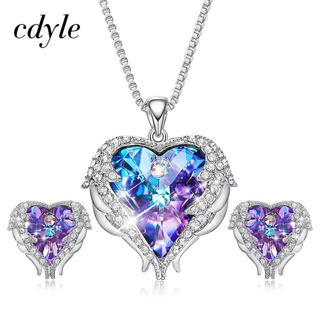 Cdyle Crystal Angel Wings Necklace