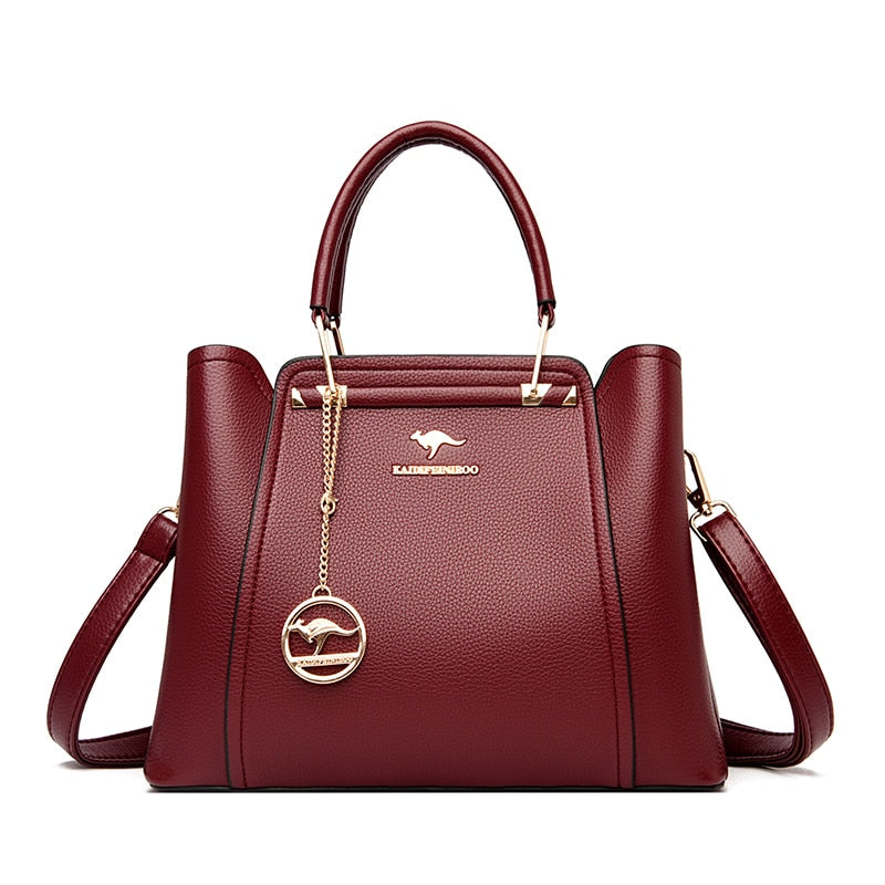 Women's Classic Leather Handbag - Aussie