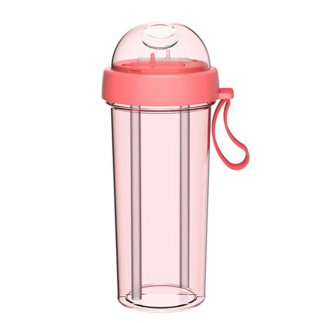 Drinking Double Straw Water Bottle