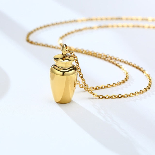 Openable Earthen Jar Columbarium Shape Pendant Necklace