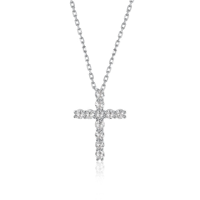 Moissanite Cross Pendant Necklace