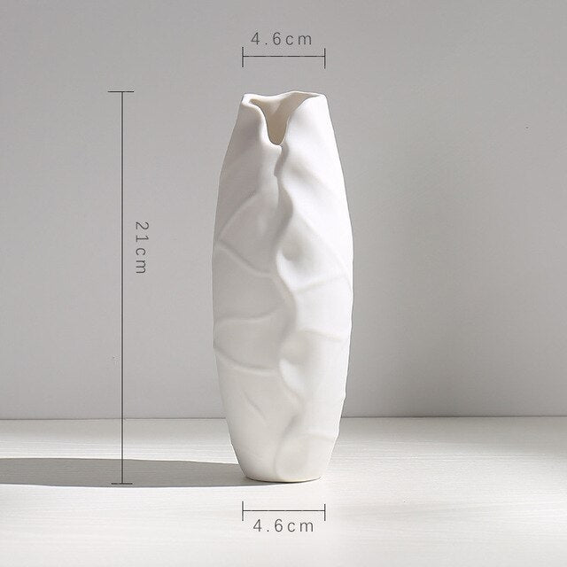 Modern Minimalist White Hemp Rope Ceramic Vases