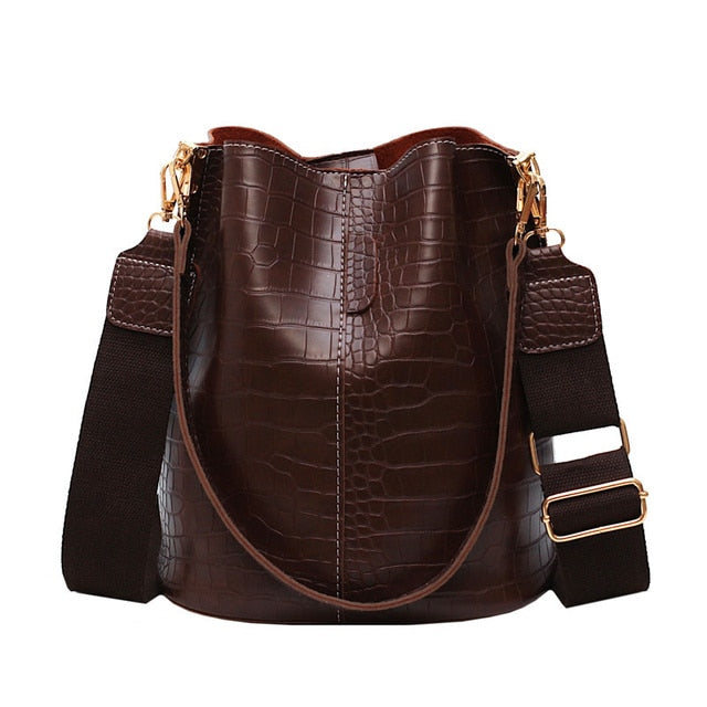 Leather Bucket Handbag