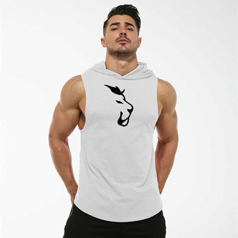 Hooded Sleeveless Men's Fitness T-shirt