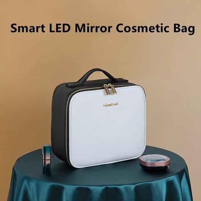 Smart LED Light Cosmetic Case with Mirror