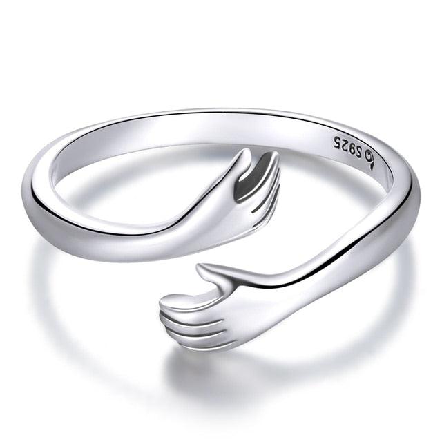 Sterling Silver Embrace Hug Ring