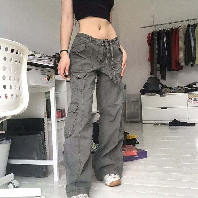 Low Waist Women's Cargo and Denim Pants