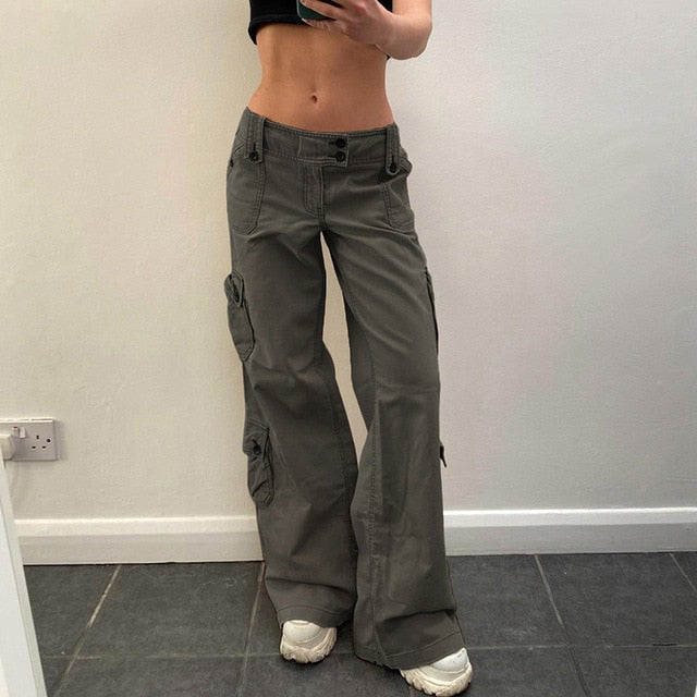 Low Waist Women's Cargo and Denim Pants