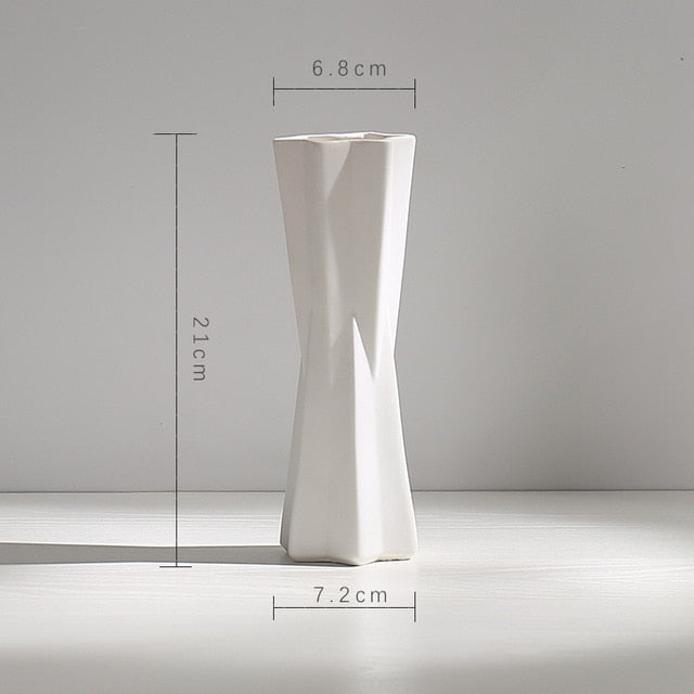 Modern Minimalist White Hemp Rope Ceramic Vases