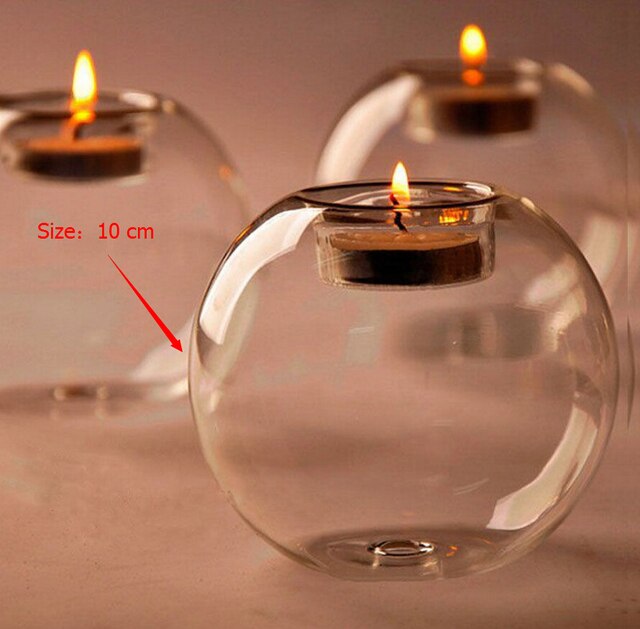 Europe-style Round Hollow Glass Candleholder