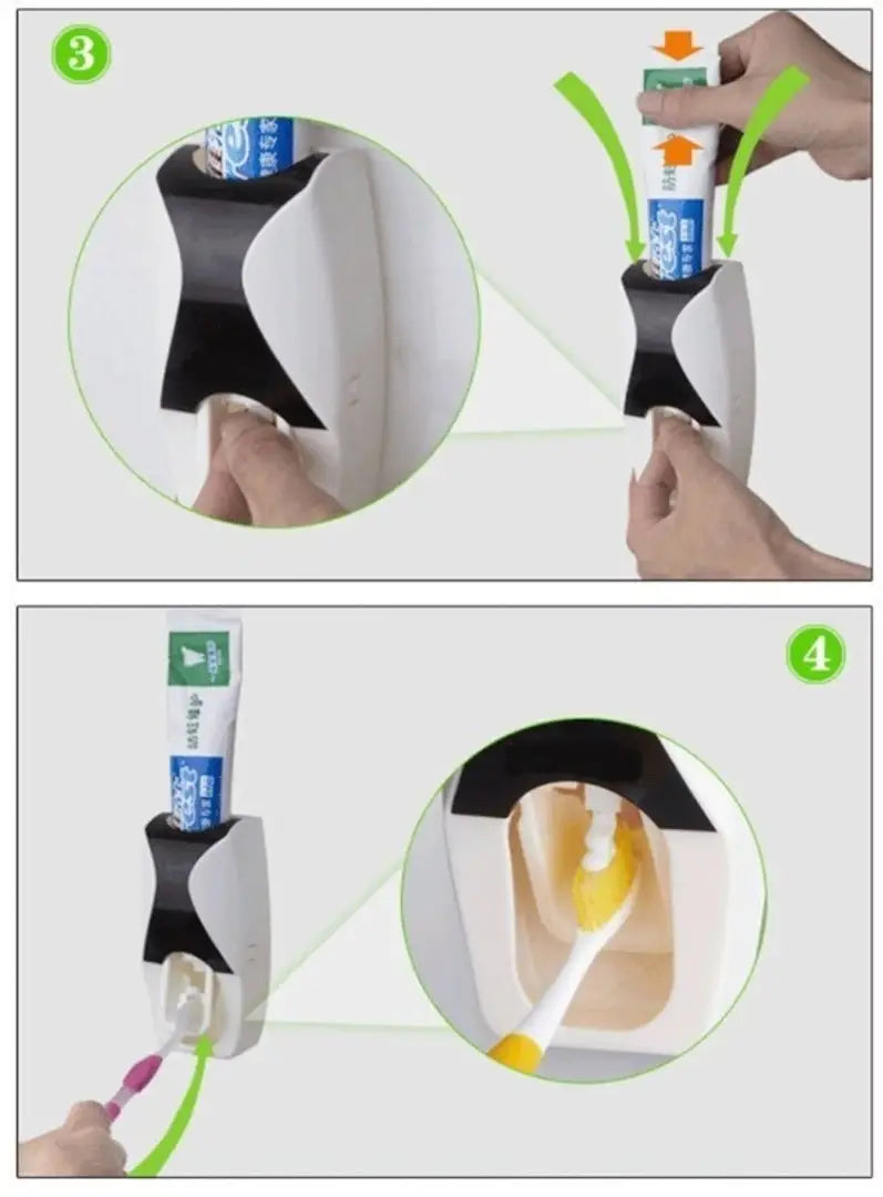 Automatic Toothpaste Dispenser & Toothbrush Holder