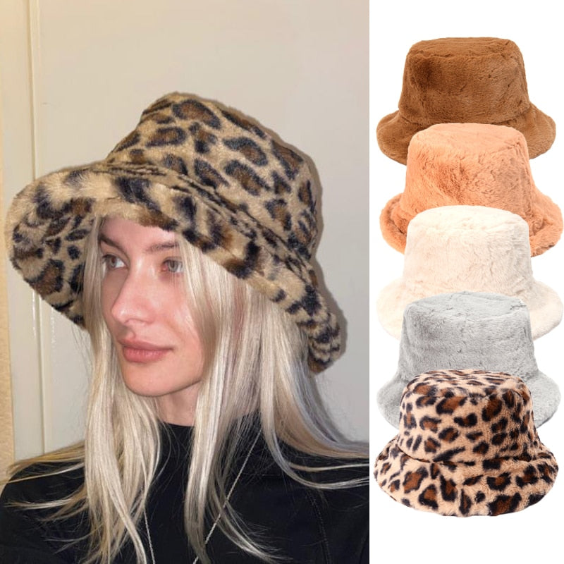 Winter Faux Fur Bucket Hats