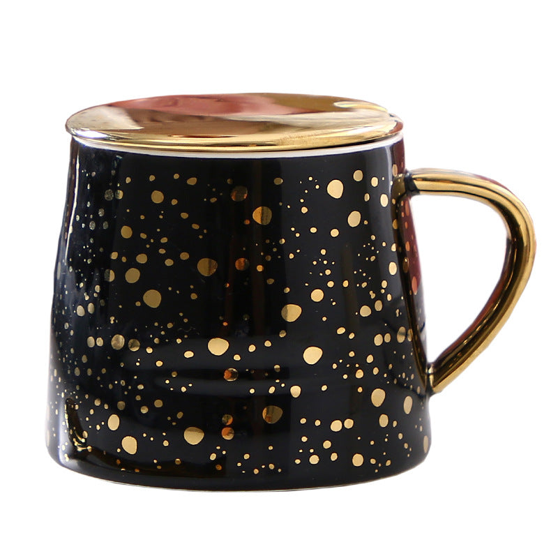 Starry Sky Ceramic Mug With Lid