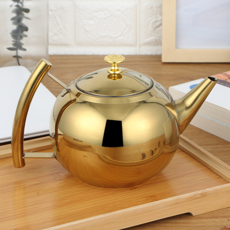 Stainless Steel Gold Teapot