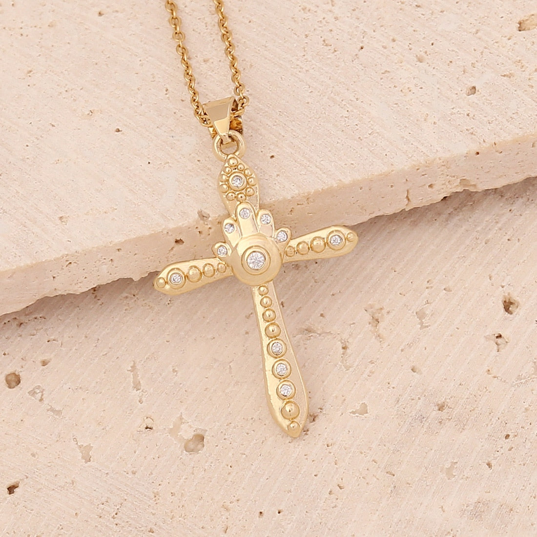 Gold Plated Cross Pendant Necklace