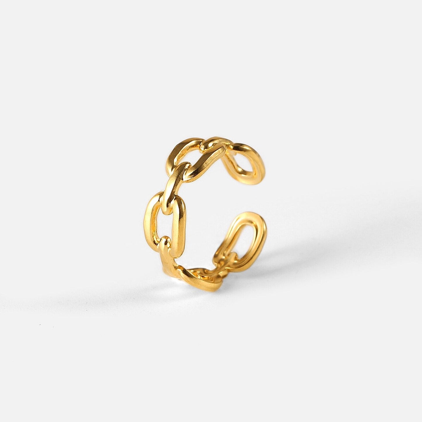 Twisted Link Chain Open Ring