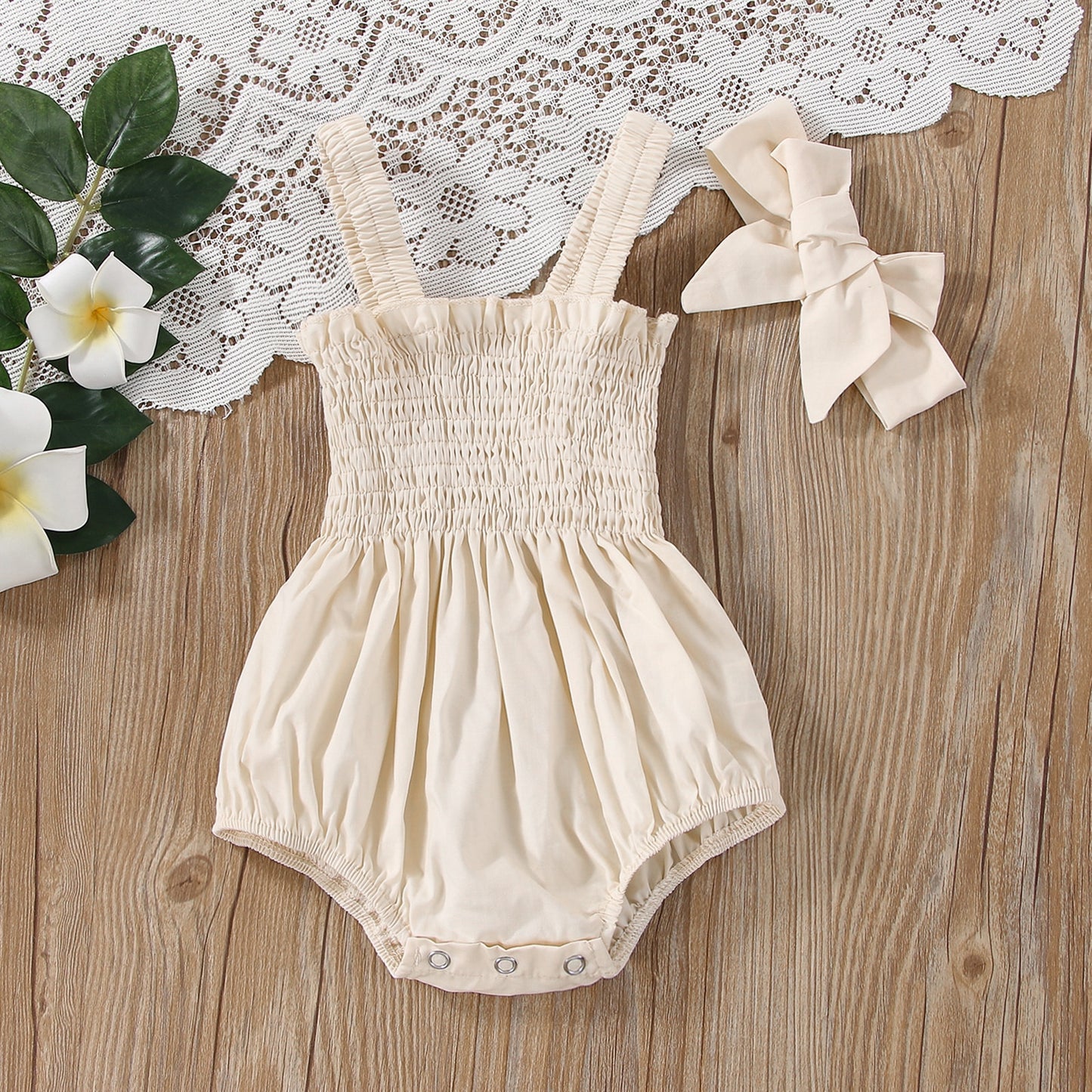 Infant Baby Girls Summer Elastic Jumpsuit Rompers