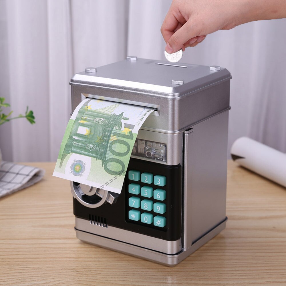 Electronic Piggy Bank ATM/Mini Safe/Safety Password/Coin Cash Deposit Machine