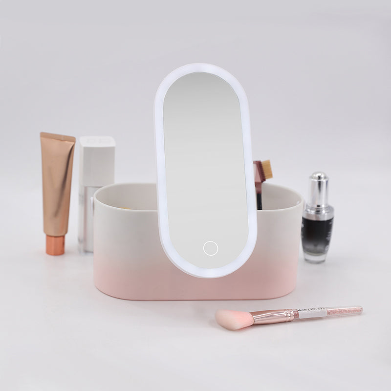 Makeup Organizer Box With Led Light Lid