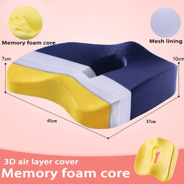 Orthopedic Pillow Memory Foam Seat 2pc Set