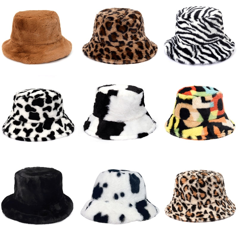 Winter Faux Fur Bucket Hats