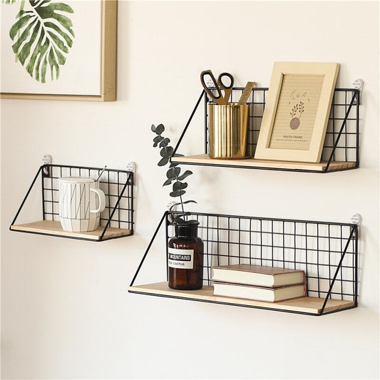 Nordic Wooden Wall Hanging Shelves