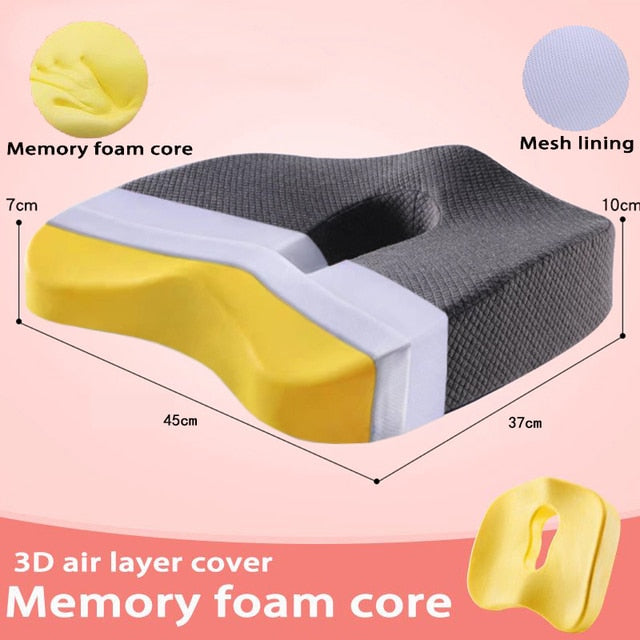 Orthopedic Pillow Memory Foam Seat 2pc Set