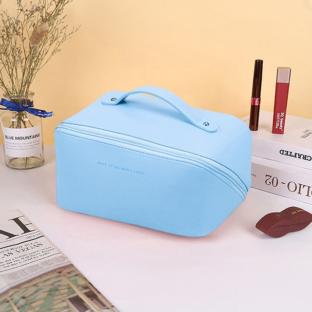 Large-Capacity Leather Cosmetic Bag