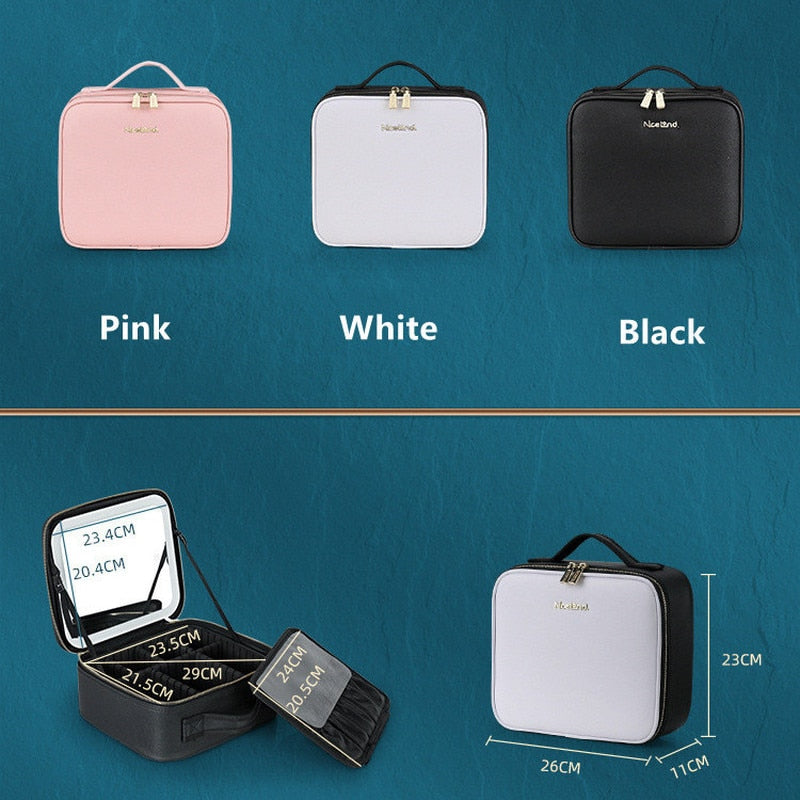 Smart LED Light Cosmetic Case with Mirror