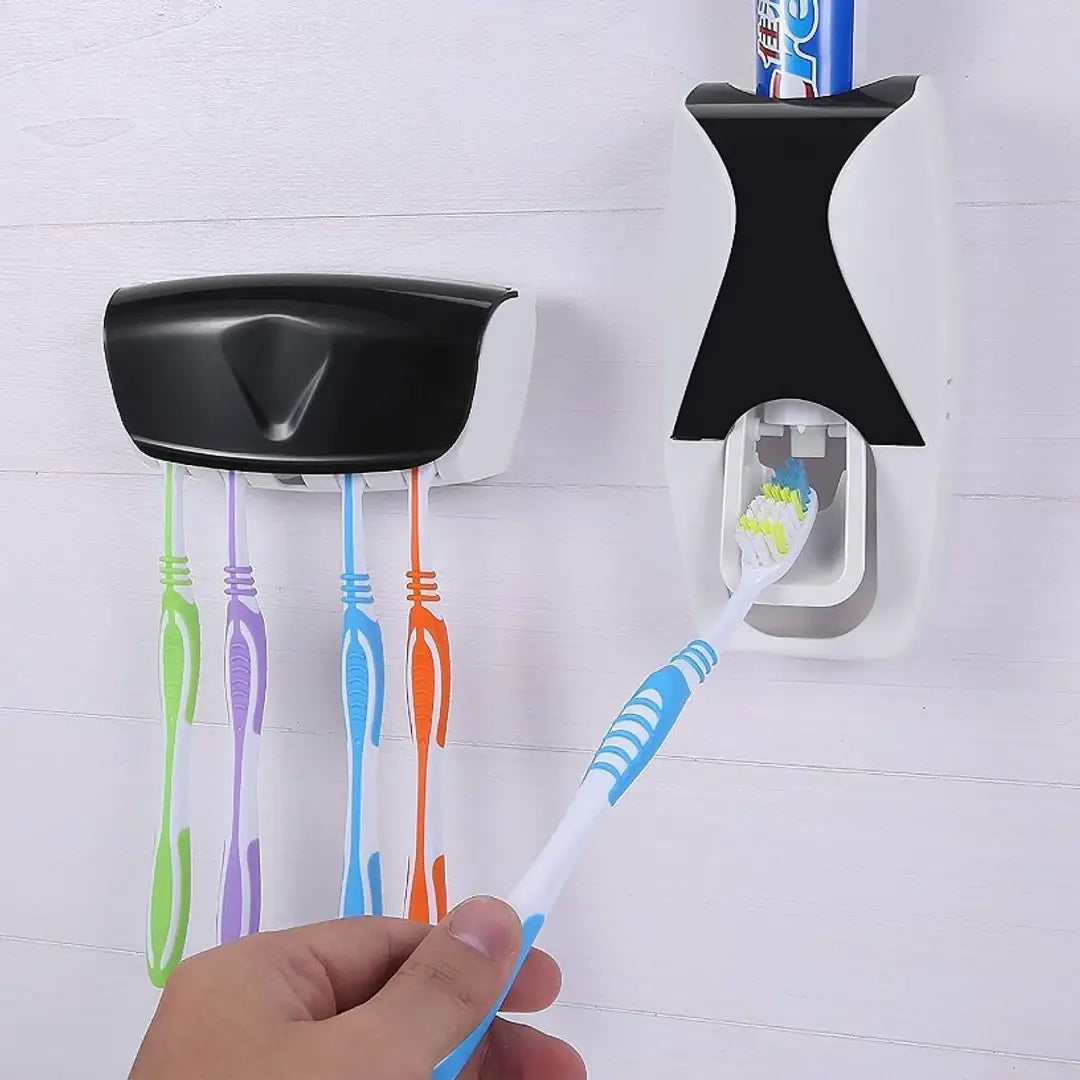 Automatic Toothpaste Dispenser & Toothbrush Holder