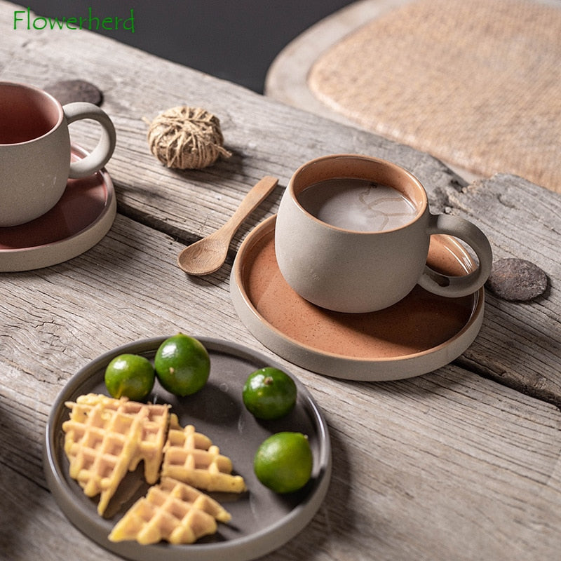 Ceramic Coffee Mug & Saucer