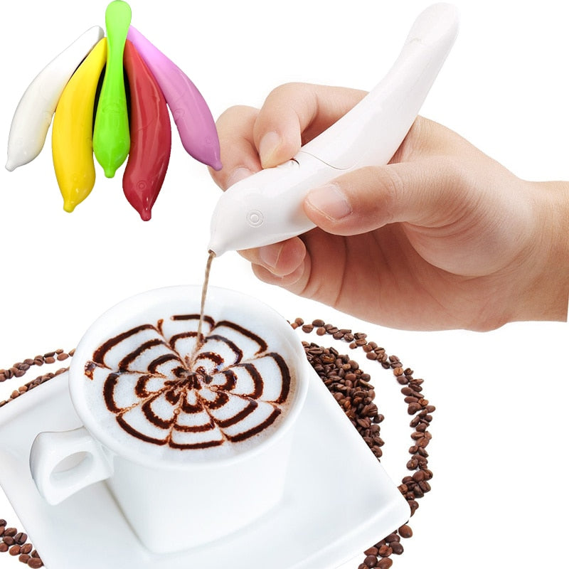 Creative Electrical Art Pen for Latte Coffees, Cake, Baking Decorations etc