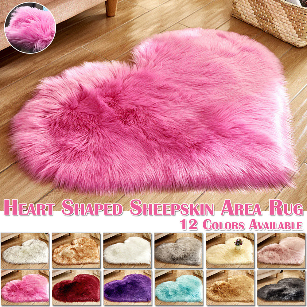 Heart Shape Fluffy Rug