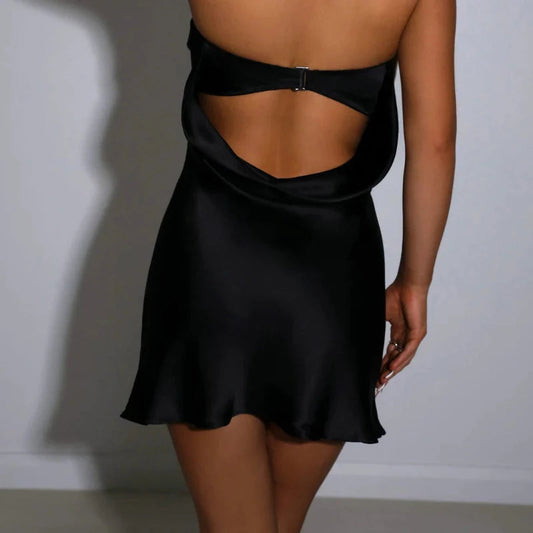 Strapless Satin Mini Dres