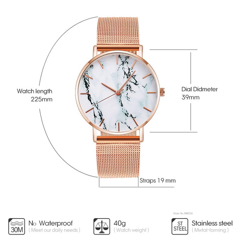 Fashion Rose Gold Band Watch