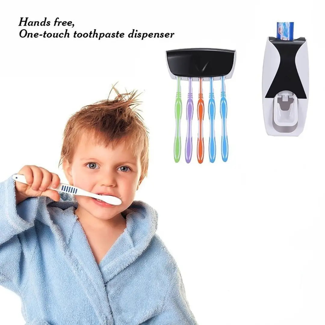 Automatic Toothpaste Dispenser & Toothbrush Holder