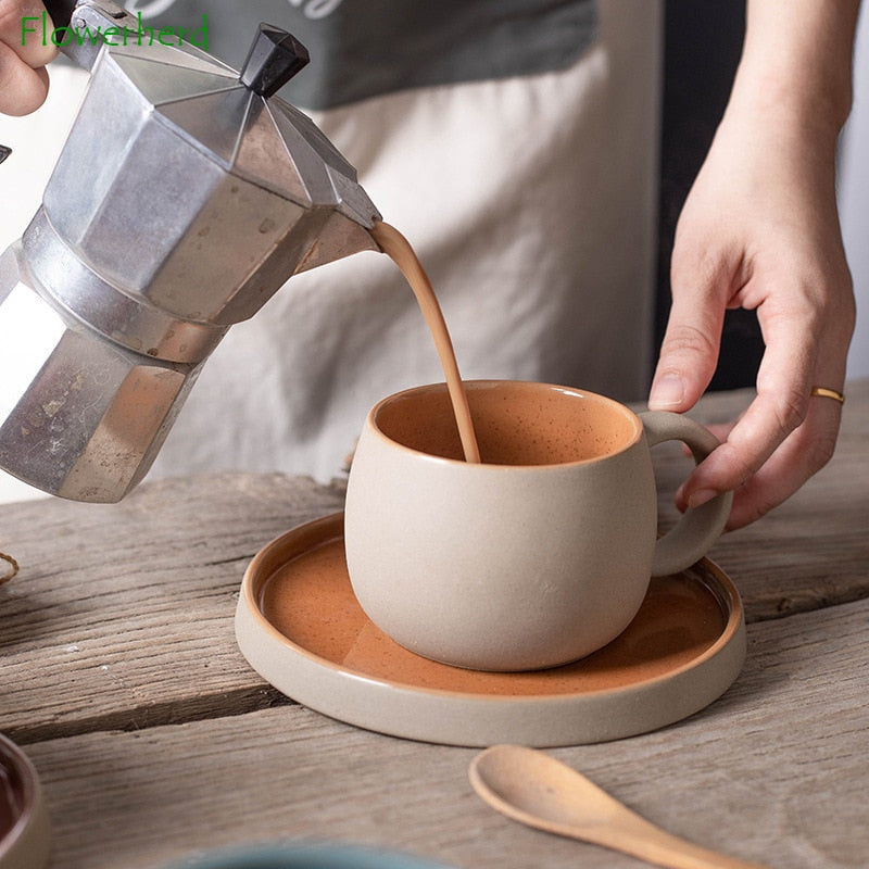 Ceramic Coffee Mug & Saucer