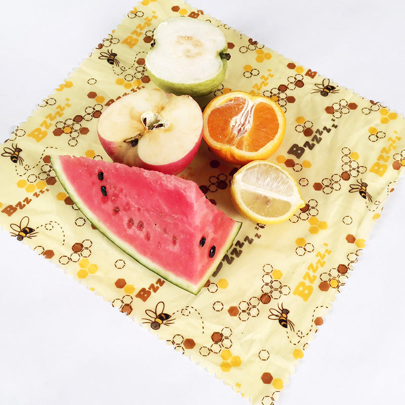 Eco Friendly Reusable Cling Food Wraps - Made of Organic Beeswax Cloth Keeping Stored Food Fresh - Custom Made Pattern