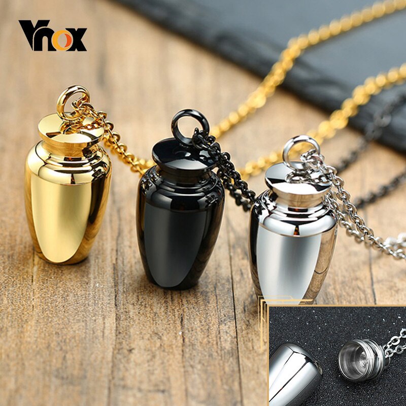 Openable Earthen Jar Columbarium Shape Pendant Necklace