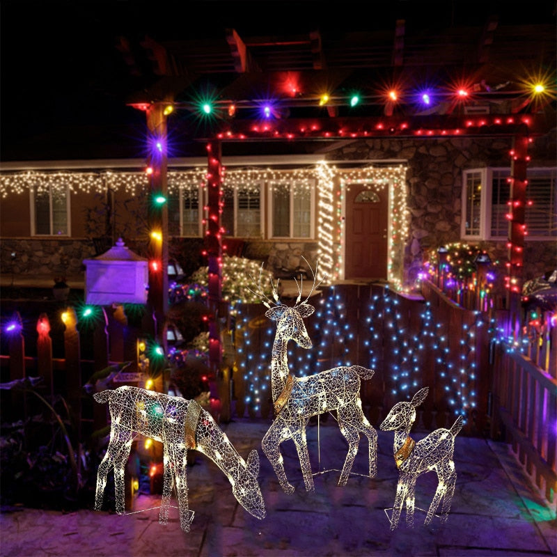 Christmas Iron Deer LED Light