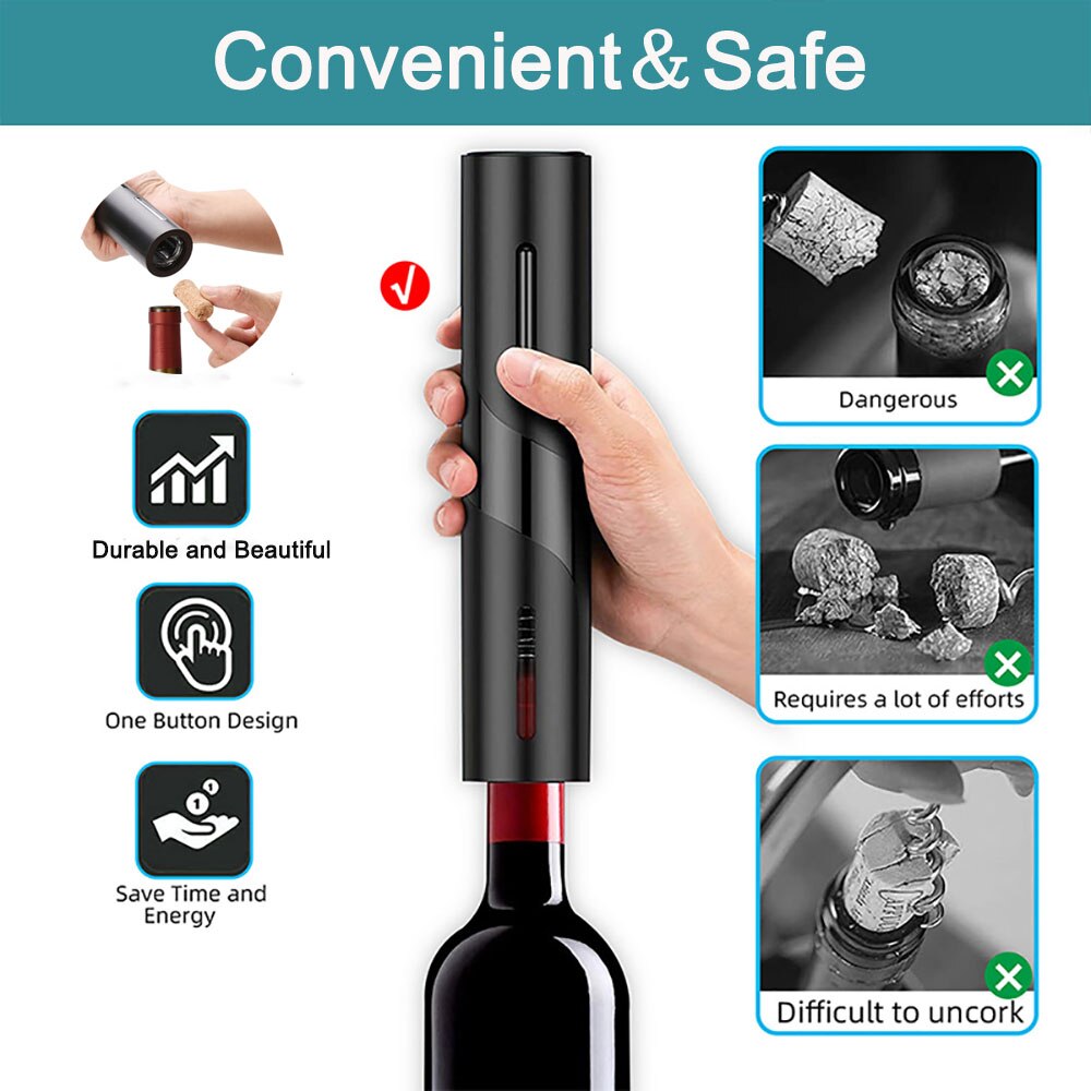 One-click Electric Wine Bottle Opener Set